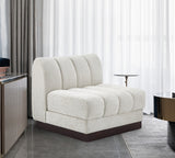 Quinn Chenille Fabric Living Room Chair Cream from Meridian - Luna Furniture