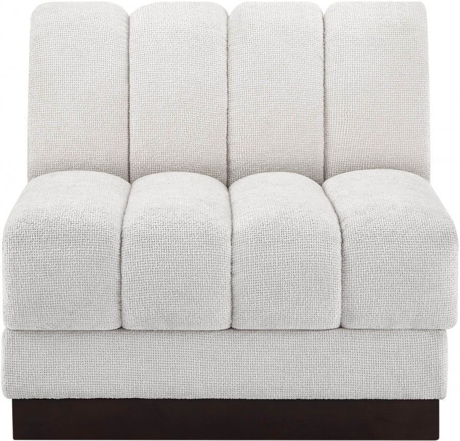 Quinn Chenille Fabric Living Room Chair Cream from Meridian - Luna Furniture