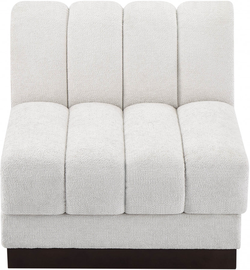 Quinn Chenille Fabric Living Room Chair Cream from Meridian - Luna Furniture