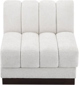 Quinn Chenille Fabric Living Room Chair Cream from Meridian - Luna Furniture