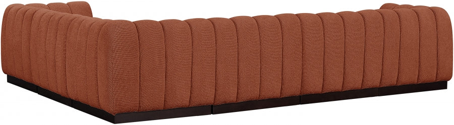 Quinn Chenille Fabric Sectional Cognac from Meridian - Luna Furniture