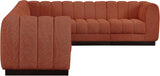 Quinn Chenille Fabric Sectional Cognac from Meridian - Luna Furniture