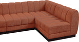 Quinn Chenille Fabric Sectional Cognac from Meridian - Luna Furniture