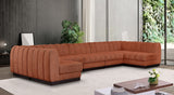 Quinn Chenille Fabric Sectional Cognac from Meridian - Luna Furniture