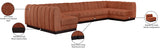 Quinn Chenille Fabric Sectional Cognac from Meridian - Luna Furniture