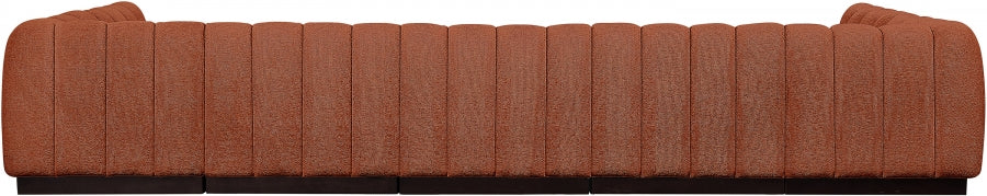 Quinn Chenille Fabric Sectional Cognac from Meridian - Luna Furniture