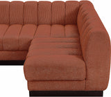 Quinn Chenille Fabric Sectional Cognac from Meridian - Luna Furniture