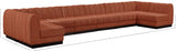 Quinn Chenille Fabric Sectional Cognac from Meridian - Luna Furniture