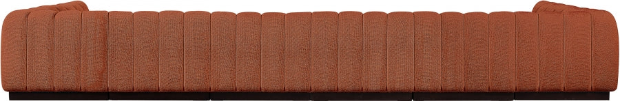 Quinn Chenille Fabric Sectional Cognac from Meridian - Luna Furniture