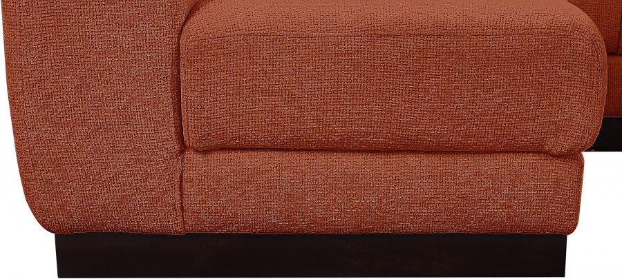 Quinn Chenille Fabric Sectional Cognac from Meridian - Luna Furniture