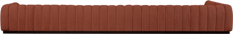 Quinn Chenille Fabric Sectional Cognac from Meridian - Luna Furniture