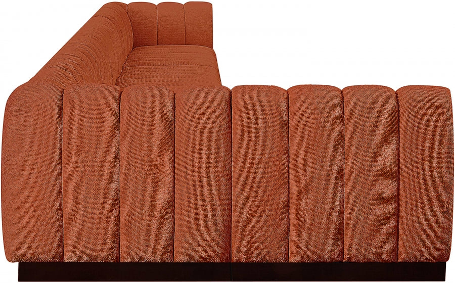 Quinn Chenille Fabric Sectional Cognac from Meridian - Luna Furniture