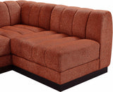 Quinn Chenille Fabric Sectional Cognac from Meridian - Luna Furniture