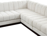 Quinn Chenille Fabric Sectional Cream from Meridian - Luna Furniture