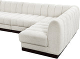 Quinn Chenille Fabric Sectional Cream from Meridian - Luna Furniture