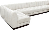 Quinn Chenille Fabric Sectional Cream from Meridian - Luna Furniture