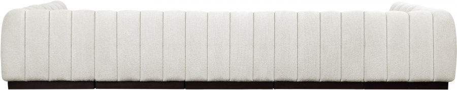 Quinn Chenille Fabric Sectional Cream from Meridian - Luna Furniture