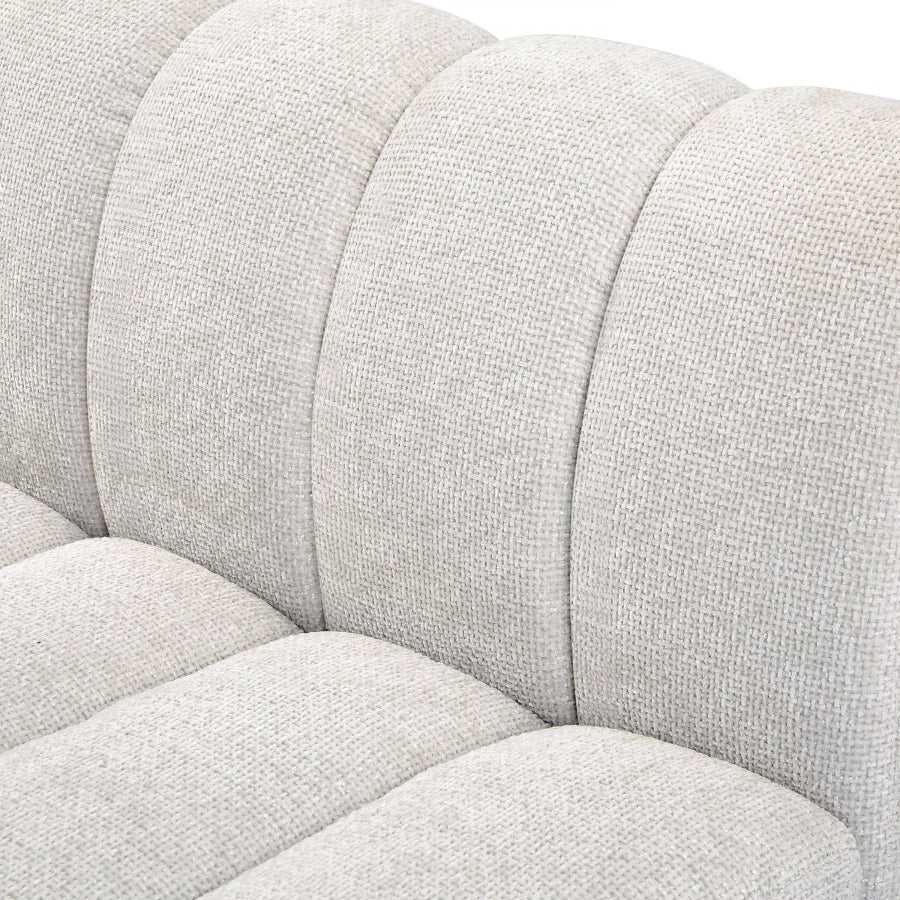 Quinn Chenille Fabric Sectional Cream from Meridian - Luna Furniture