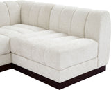 Quinn Chenille Fabric Sectional Cream from Meridian - Luna Furniture