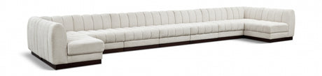 Quinn Chenille Fabric Sectional Cream from Meridian - Luna Furniture