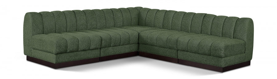 Quinn Chenille Fabric Sectional Green from Meridian - Luna Furniture