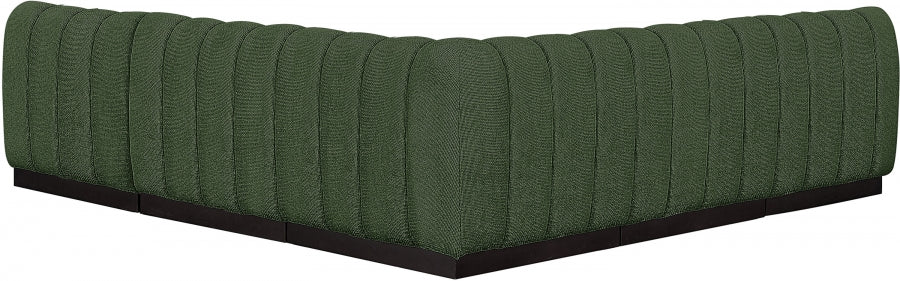 Quinn Chenille Fabric Sectional Green from Meridian - Luna Furniture