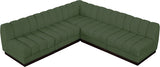 Quinn Chenille Fabric Sectional Green from Meridian - Luna Furniture