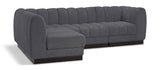 Quinn Chenille Fabric Sectional Grey from Meridian - Luna Furniture