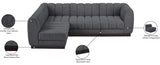 Quinn Chenille Fabric Sectional Grey from Meridian - Luna Furniture