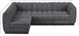 Quinn Chenille Fabric Sectional Grey from Meridian - Luna Furniture