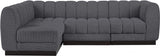 Quinn Chenille Fabric Sectional Grey from Meridian - Luna Furniture