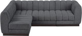 Quinn Chenille Fabric Sectional Grey from Meridian - Luna Furniture