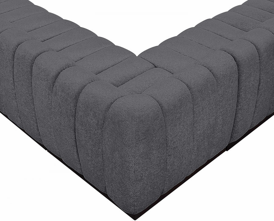 Quinn Chenille Fabric Sectional Grey from Meridian - Luna Furniture