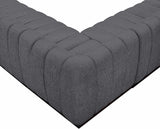 Quinn Chenille Fabric Sectional Grey from Meridian - Luna Furniture