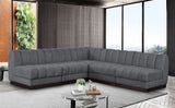 Quinn Chenille Fabric Sectional Grey from Meridian - Luna Furniture