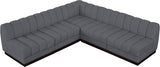 Quinn Chenille Fabric Sectional Grey from Meridian - Luna Furniture