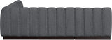 Quinn Chenille Fabric Sectional Grey from Meridian - Luna Furniture