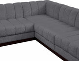 Quinn Chenille Fabric Sectional Grey from Meridian - Luna Furniture