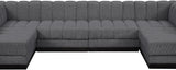 Quinn Chenille Fabric Sectional Grey from Meridian - Luna Furniture