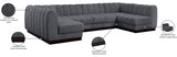 Quinn Chenille Fabric Sectional Grey from Meridian - Luna Furniture