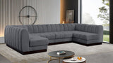 Quinn Chenille Fabric Sectional Grey from Meridian - Luna Furniture