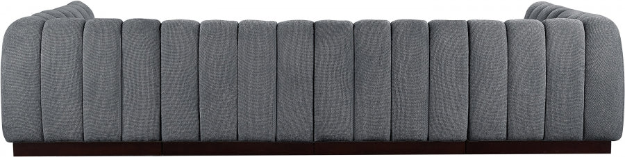 Quinn Chenille Fabric Sectional Grey from Meridian - Luna Furniture