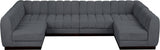 Quinn Chenille Fabric Sectional Grey from Meridian - Luna Furniture