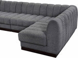 Quinn Chenille Fabric Sectional Grey from Meridian - Luna Furniture