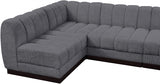 Quinn Chenille Fabric Sectional Grey from Meridian - Luna Furniture