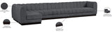 Quinn Chenille Fabric Sectional Grey from Meridian - Luna Furniture