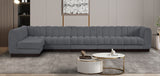 Quinn Chenille Fabric Sectional Grey from Meridian - Luna Furniture