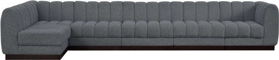 Quinn Chenille Fabric Sectional Grey from Meridian - Luna Furniture