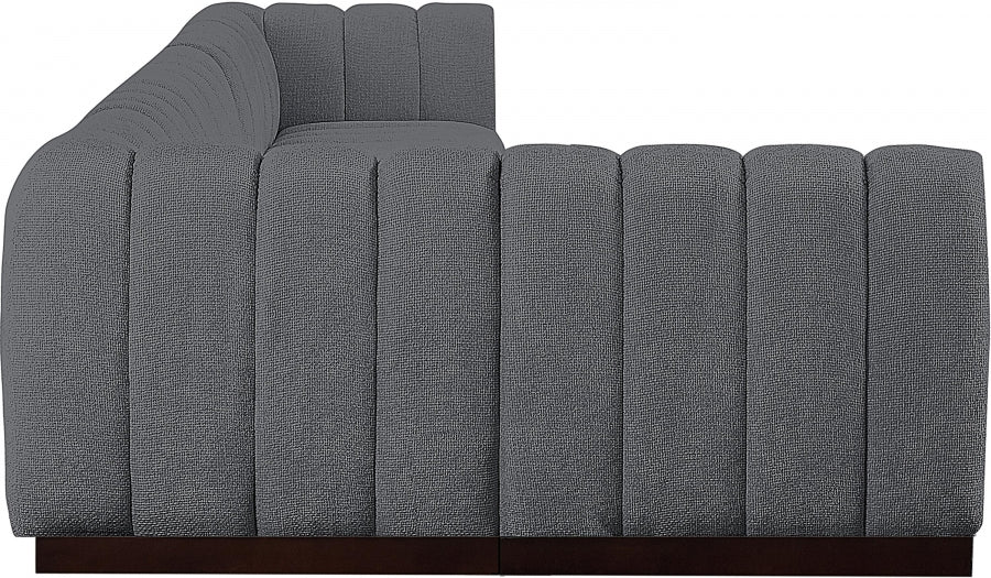 Quinn Chenille Fabric Sectional Grey from Meridian - Luna Furniture