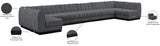 Quinn Chenille Fabric Sectional Grey from Meridian - Luna Furniture